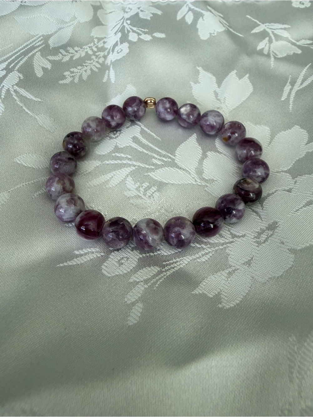 Purple Natural Stone Beaded Stretch Bracelet